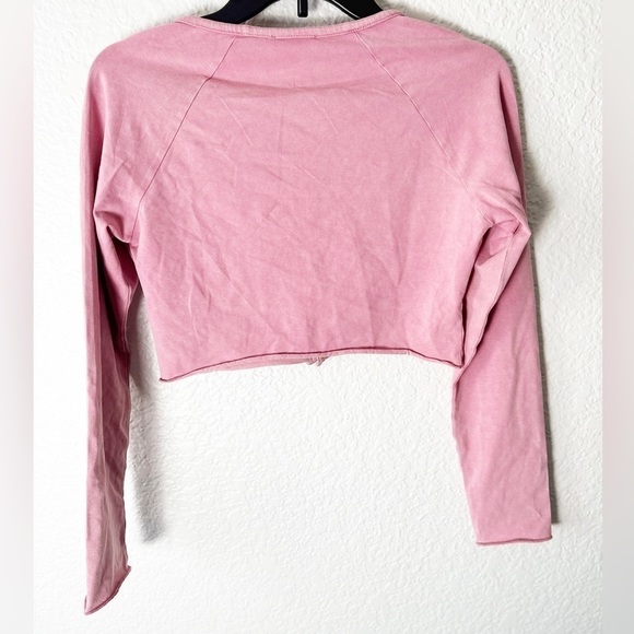 NWT Topshop Washed Button Through Crop Cardi in Pink - Picture 5 of 7